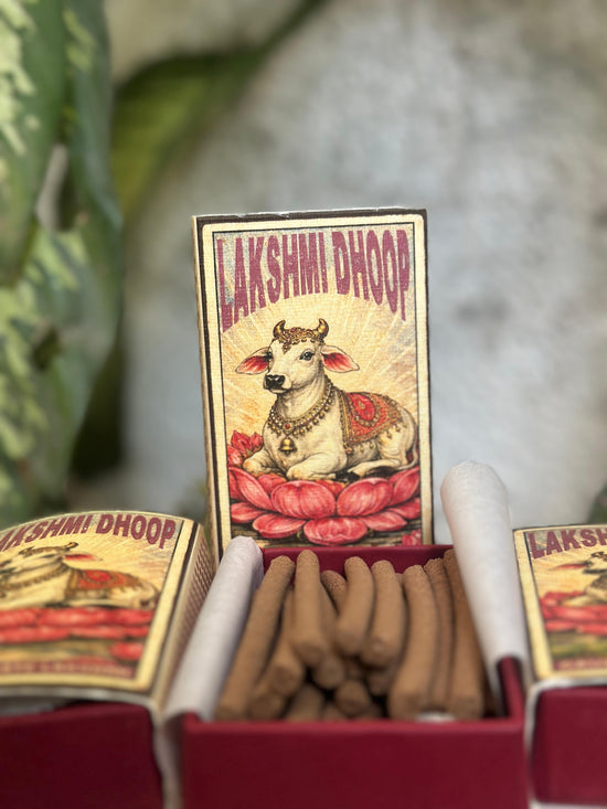 Lakshmi Dhoop Sticks (Sandal/Rose) – Natural Cow Dung Dhoop | 30 Sticks